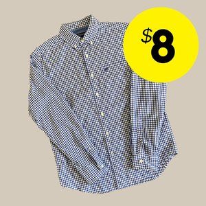 American Eagle Blue Plaid Athletic Fit Shirt